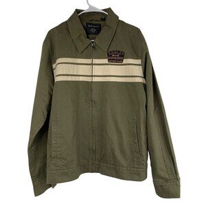 New Harley-Davidson Mens Uniform Logo Patch Cotton Jacket Zip Size L